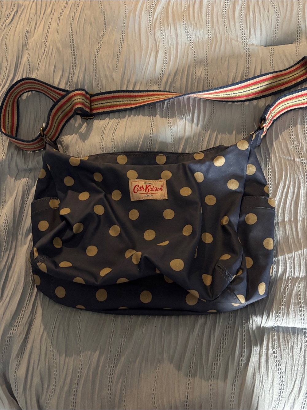 Cath Kidston Navy Crossbody with Polka Dots